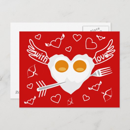 バレンタインデーのおもしろいなハートのカスタムの郵便はがき シーズンポストカード (正面/裏面)