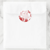 バレンタインデーのお客様への感謝 ラウンドシール (バッグ)