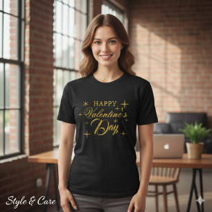 バレンタインデーのお祝いにぴったりな、ネイビーブルーの明るいグラフィックTシャツ トライブレンドTシャツ