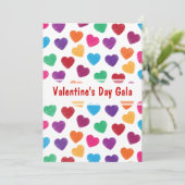 バレンタインデーのお祭りの球かダンスパーティーのハート 招待状 (スタンド正面)