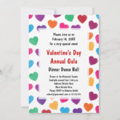 バレンタインデーのお祭りの球かダンスパーティーのハート 招待状 (裏面)