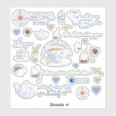 バレンタインデーのお茶ビニールシール シール (シート)