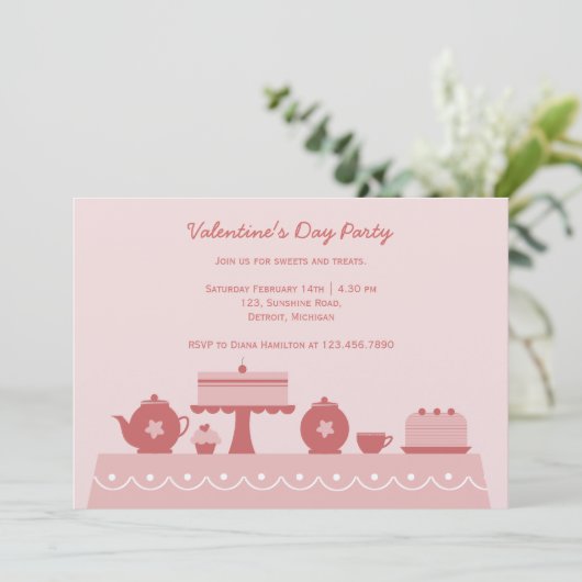 バレンタインデーのお菓子とお菓子 招待状 (スタンド正面)