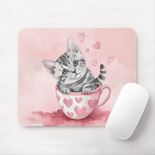 バレンタインデーのお菓子のかわいい子猫 マウスパッド (マウス)