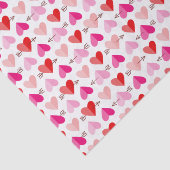 バレンタインデーのかわいいハート及び矢ピンク及び赤 薄葉紙 (詳細)