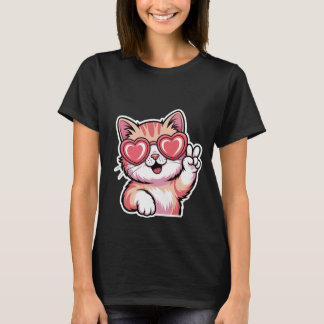 バレンタインデーのかわいいバレリーナの子猫のチュチュアート🐱🩰 Tシャツ