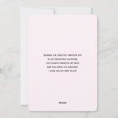 バレンタインデーのかわいいピンクのフクロウ シーズンカード (裏面)