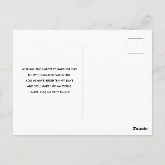 バレンタインデーのかわいいピンクのフクロウ ポストカード (裏面)