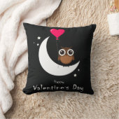 バレンタインデーのかわいいフクロウ2の味方されたプリントの枕 クッション (ブランケット)