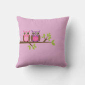 バレンタインデーのかわいいフクロウ2の味方されたプリントの枕 クッション (裏面)