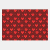 バレンタインデーのかわいいリンク付きカスタマイズのハート ラッピングペーパーシート (正面2)