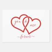 バレンタインデーのかわいいリンク付きカスタマイズのハート ラッピングペーパーシート (正面)