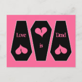 バレンタインデーのかわいい壊れたハートを棺桶に シーズンポストカード (正面)