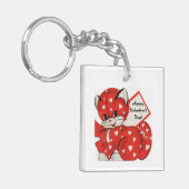 バレンタインデーのかわいい子猫 キーホルダー (正面左)