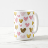 バレンタインデーのかわいい柄 コーヒーマグカップ (正面右)