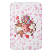 バレンタインデーのかわいい牛 バスマット (正面縦)