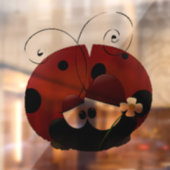 バレンタインデーのかわいい赤いラディバグ漫画 ウィンドウサイン (シート2)