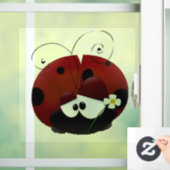 バレンタインデーのかわいい赤いラディバグ漫画 ウィンドウサイン (ホーム)