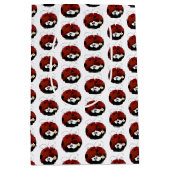 バレンタインデーのかわいい赤いラディバグ漫画 ミディアムペーパーバッグ (正面)