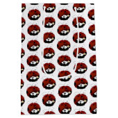 バレンタインデーのかわいい赤いラディバグ漫画 ミディアムペーパーバッグ (裏面)