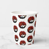 バレンタインデーのかわいい赤いラディバグ漫画 紙コップ (正面)