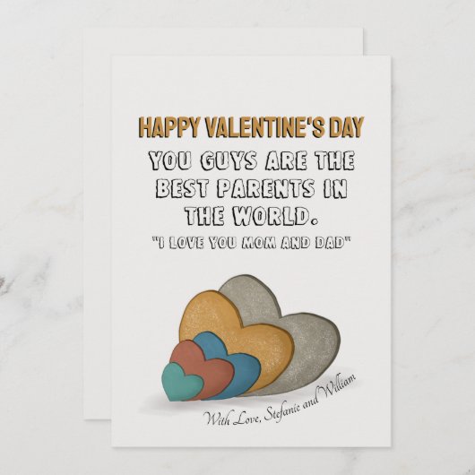 バレンタインデーのことわざママとパパ シーズンカード (正面/裏面)