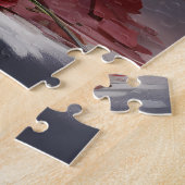 バレンタインデーのごみを持つアライグマ ジグソーパズル (側面)