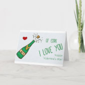 バレンタインデーのためのラブ&ワインユーモア シーズンカード (正面)