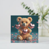 バレンタインデーのとってもかわいい小さなクマ シーズンカード (スタンド正面)