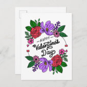 バレンタインデーのはがき ポストカード (正面/裏面)