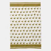 バレンタインデーのひずんだハート キッチンタオル (縦)