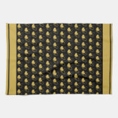 バレンタインデーのひずんだハート キッチンタオル (横)