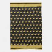 バレンタインデーのひずんだハート キッチンタオル (縦)