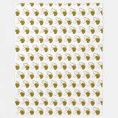 バレンタインデーのひずんだハート フリースブランケット (正面)