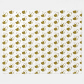 バレンタインデーのひずんだハート フリースブランケット (正面(横))