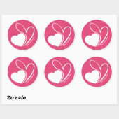 バレンタインデーのひずんだハート ラウンドシール (シート)