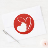 バレンタインデーのひずんだハート ラウンドシール (封筒)