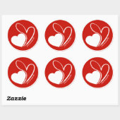 バレンタインデーのひずんだハート ラウンドシール (シート)