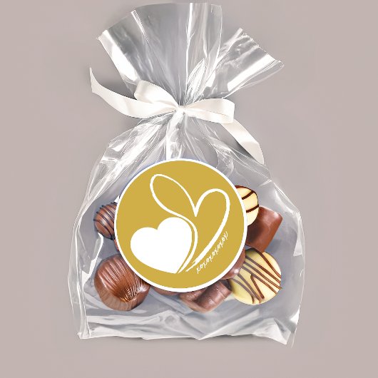 バレンタインデーのひずんだハート ラウンドシール