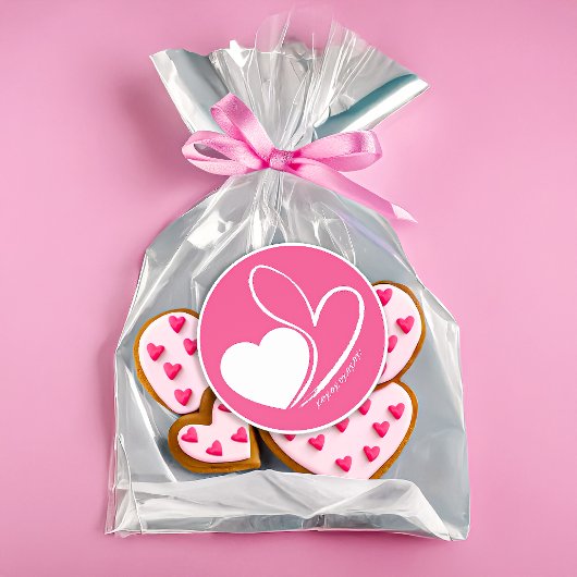 バレンタインデーのひずんだハート ラウンドシール