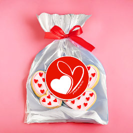 バレンタインデーのひずんだハート ラウンドシール