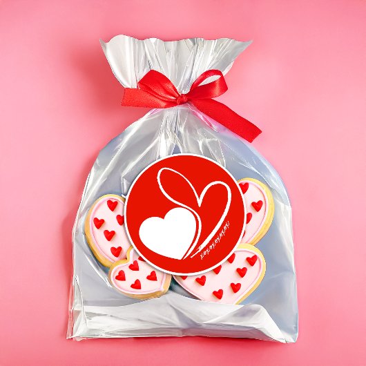 バレンタインデーのひずんだハート ラウンドシール