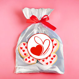 バレンタインデーのひずんだハート ラウンドシール