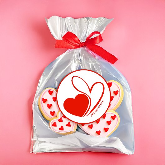 バレンタインデーのひずんだハート ラウンドシール