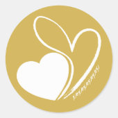 バレンタインデーのひずんだハート ラウンドシール (正面)