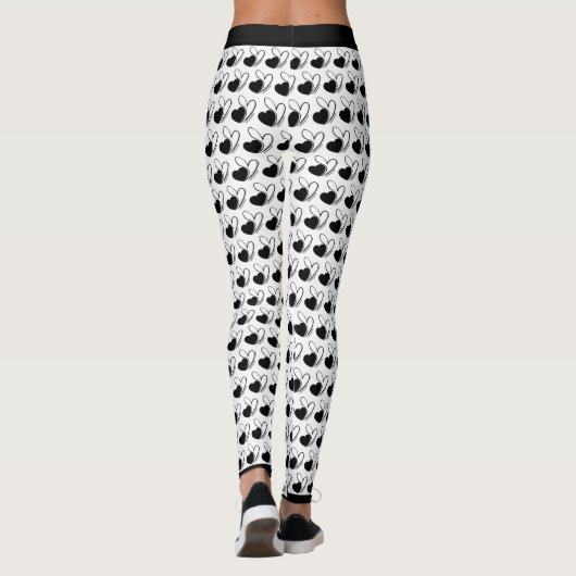 バレンタインデーのひずんだハート レギンス (裏面)
