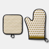 バレンタインデーのひずんだハート 鍋つかみ&鍋敷きセット (正面)