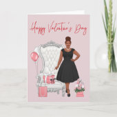 バレンタインデーのアフリカ系アメリカ人女性 カード (正面)