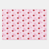 バレンタインデーのアボカドトマトとオリーブ ラッピングペーパーシート (正面3)