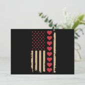 バレンタインデーのアメリカ国旗ハート シーズンカード (スタンド正面)